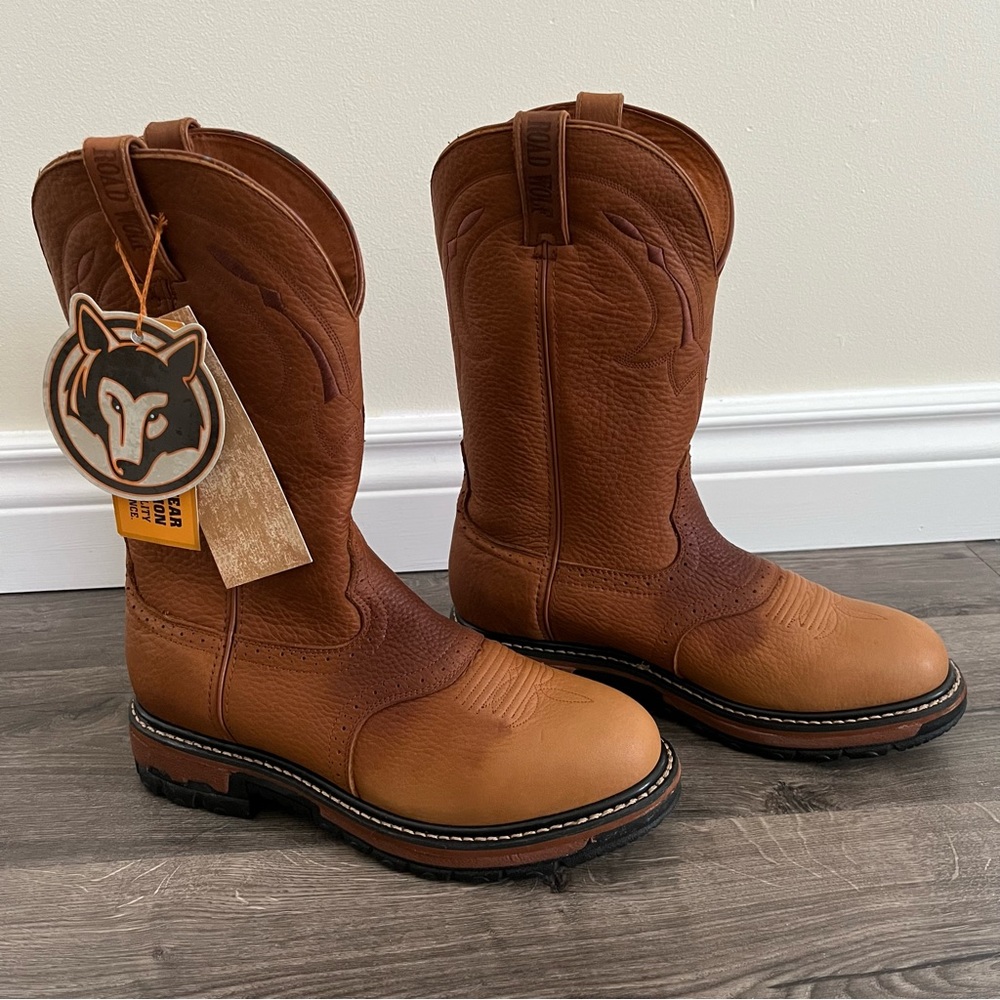 Road Wolf Rider Work Leather Western Wellington Boot Size 9.5 M